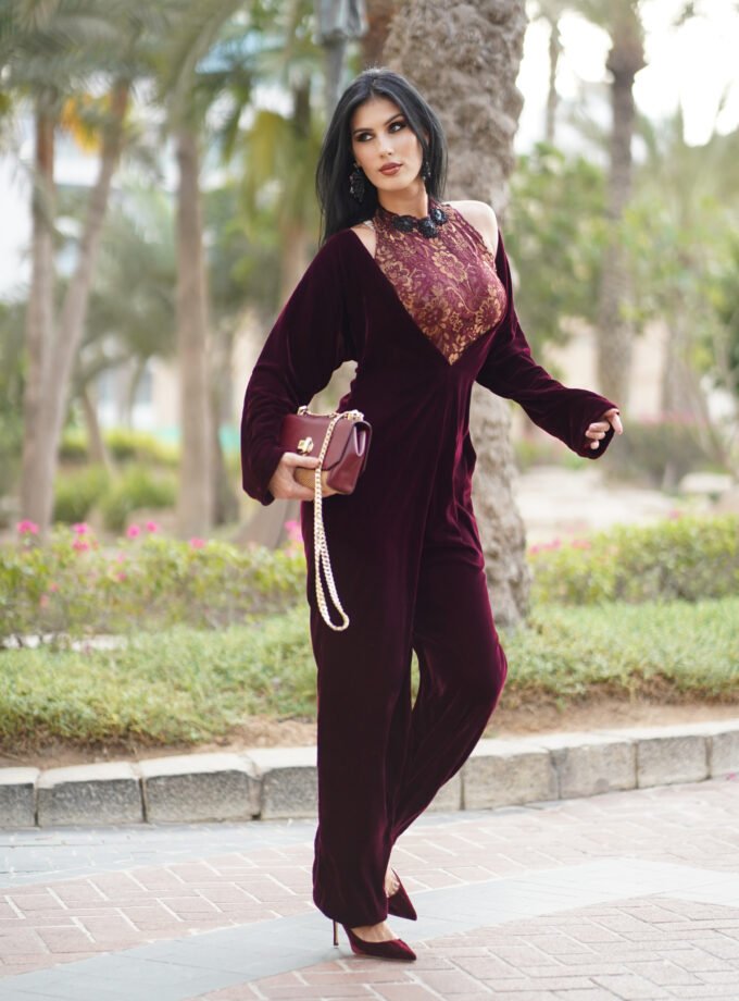 AFREECHEETAH VELVET JUMPSUIT