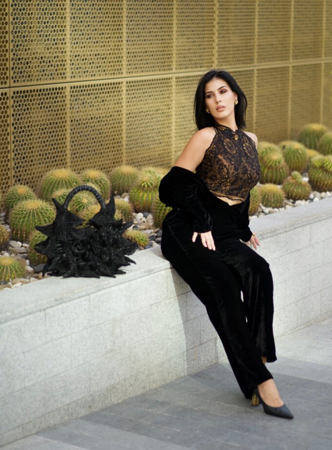 AFREECHEETAH BLACK VELVET JUMPSUIT